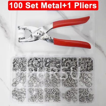 Universal 9.5Mm Metal Hollow Five-Claw Snap Button for Installing Clothes Bag Sewing and DIY Craft Hand Pliers Tool