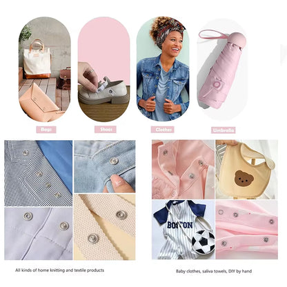 Universal 9.5Mm Metal Hollow Five-Claw Snap Button for Installing Clothes Bag Sewing and DIY Craft Hand Pliers Tool